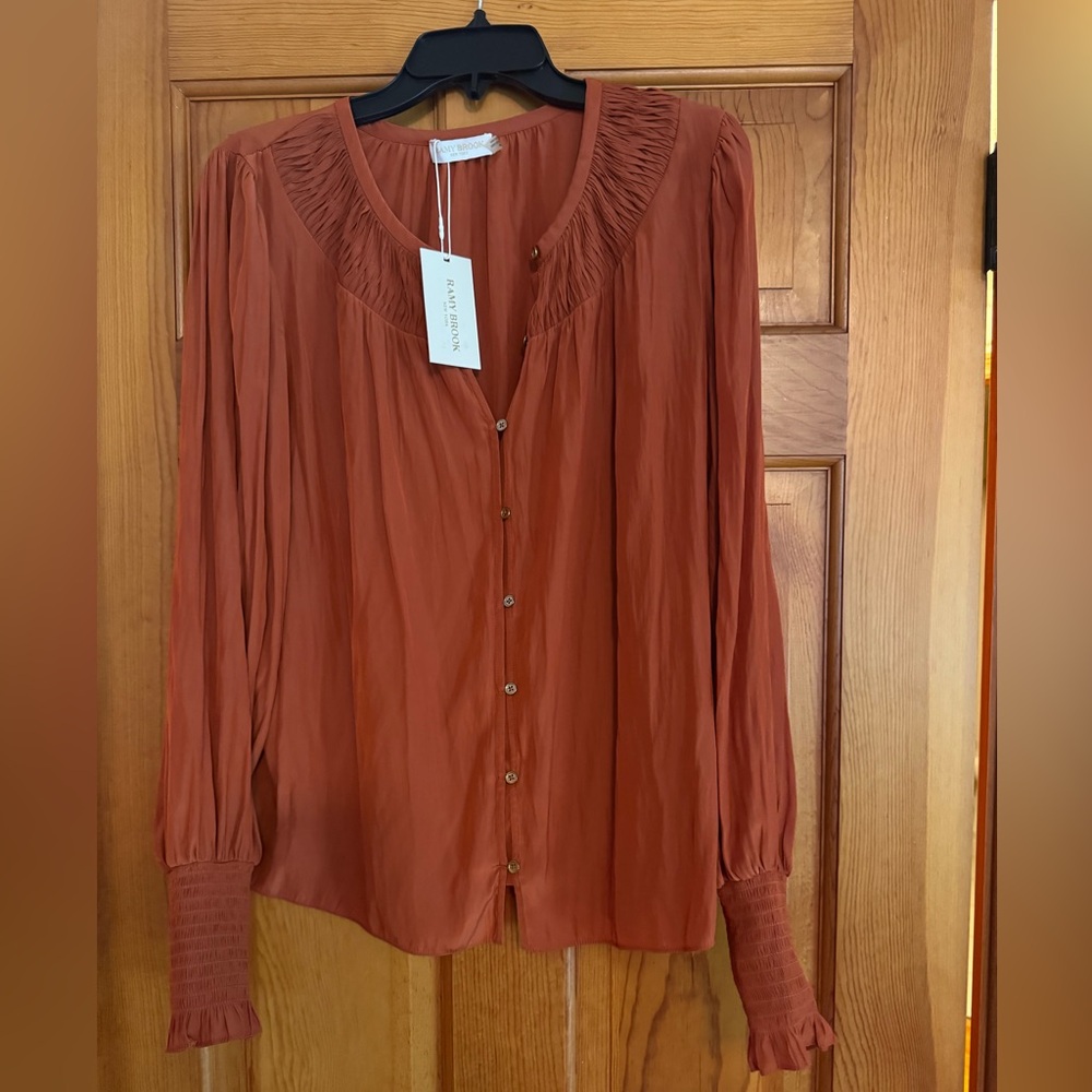 Ramy Brooks top large . Cinnamon color